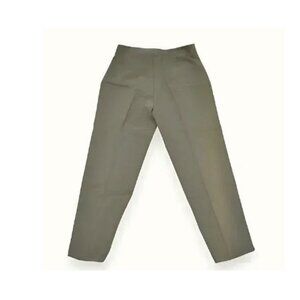 Vintage 90s Olive Green Minimalist Tapered High Rise Waist Mom Dress Pants 12